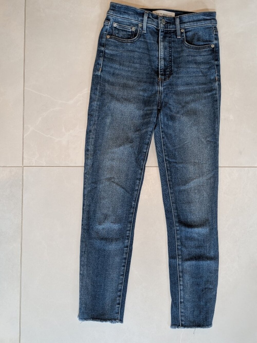 Denim Forum The Lola High Rise Skinny Crop Jeans Wash Blue Women's Size 27